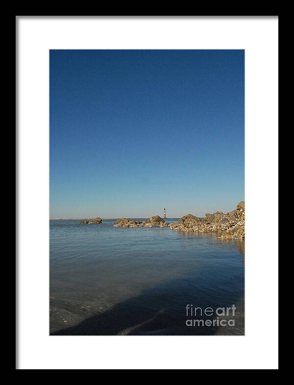 Lighthouse by Rocky Shore - Framed Print