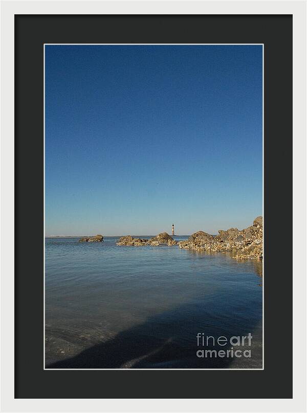 Lighthouse by Rocky Shore - Framed Print