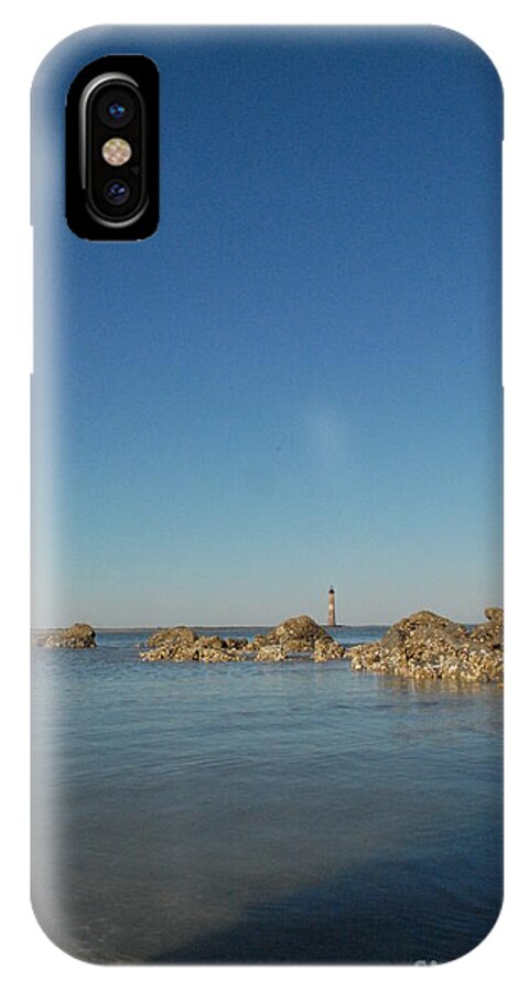 Lighthouse by Rocky Shore - Phone Case