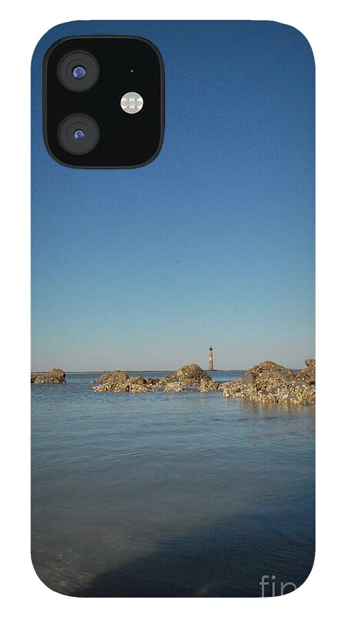 Lighthouse by Rocky Shore - Phone Case