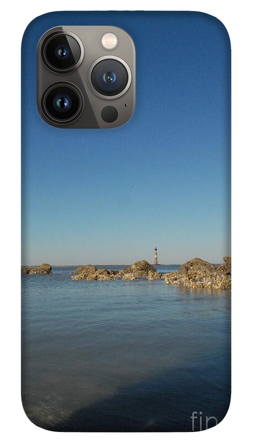 Lighthouse by Rocky Shore - Phone Case