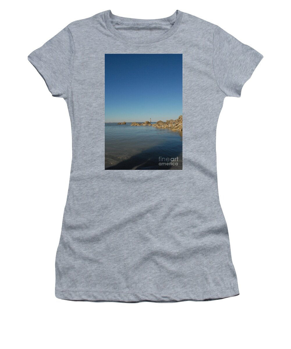 Lighthouse by Rocky Shore - Women's T-Shirt