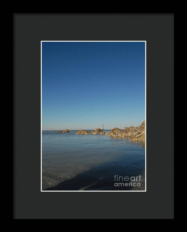 Lighthouse by Rocky Shore - Framed Print