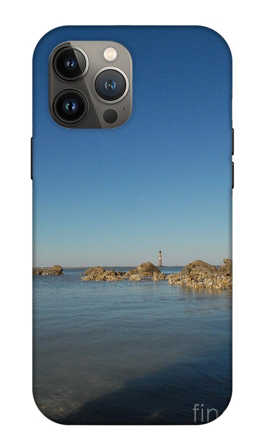 Lighthouse by Rocky Shore - Phone Case