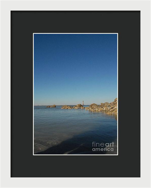 Lighthouse by Rocky Shore - Framed Print
