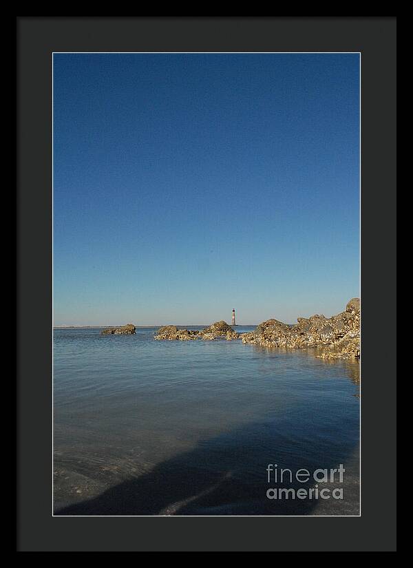 Lighthouse by Rocky Shore - Framed Print