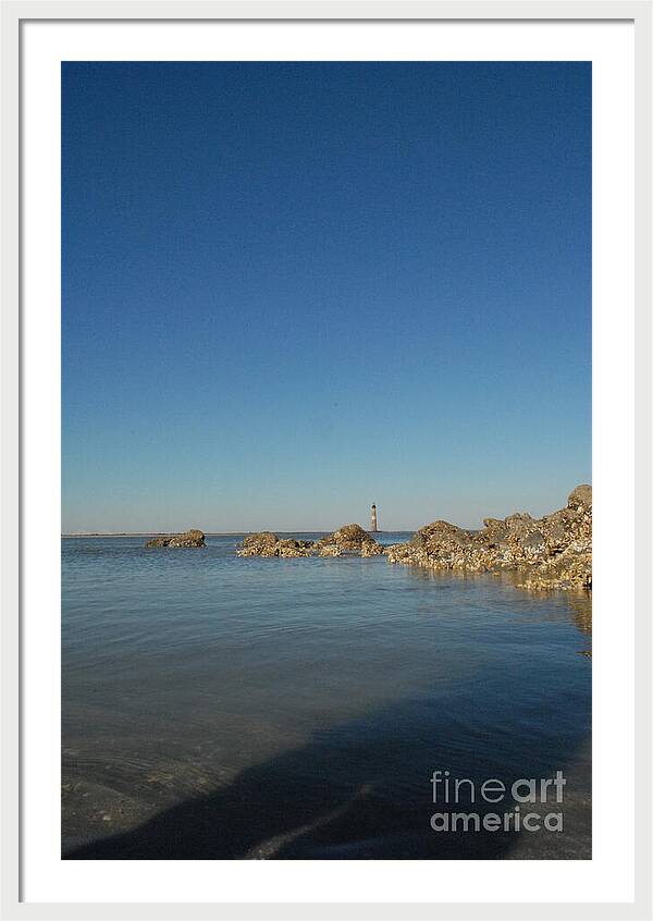 Lighthouse by Rocky Shore - Framed Print