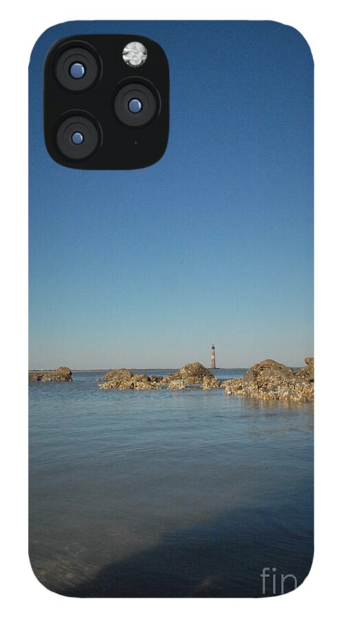 Lighthouse by Rocky Shore - Phone Case