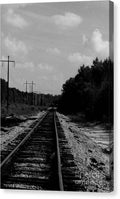Lonely Railroad Tracks Canvas Wall Art Print Ready to Hang