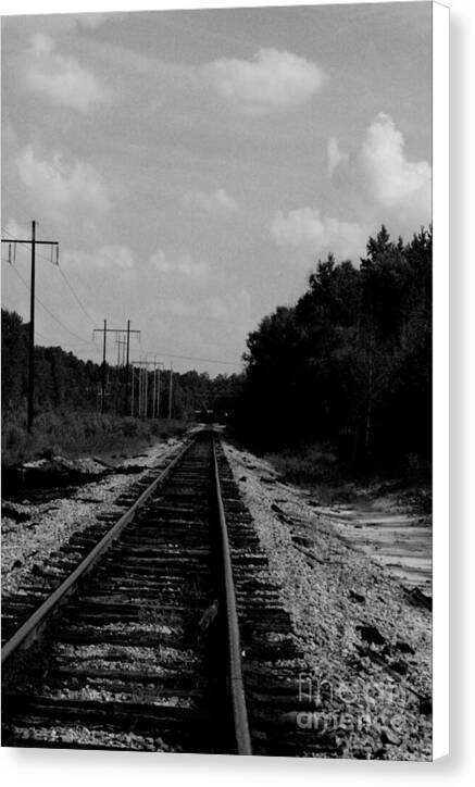 Lonely Railroad Tracks Canvas Wall Art Print Ready to Hang