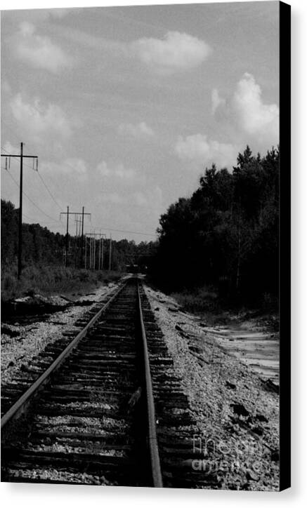 Lonely Railroad Tracks Canvas Wall Art Print Ready to Hang