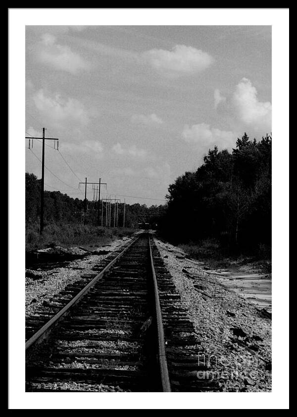 Lonely Railroad Tracks - Framed Print