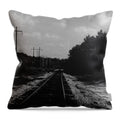 Lonely Railroad Tracks - Throw Pillow
