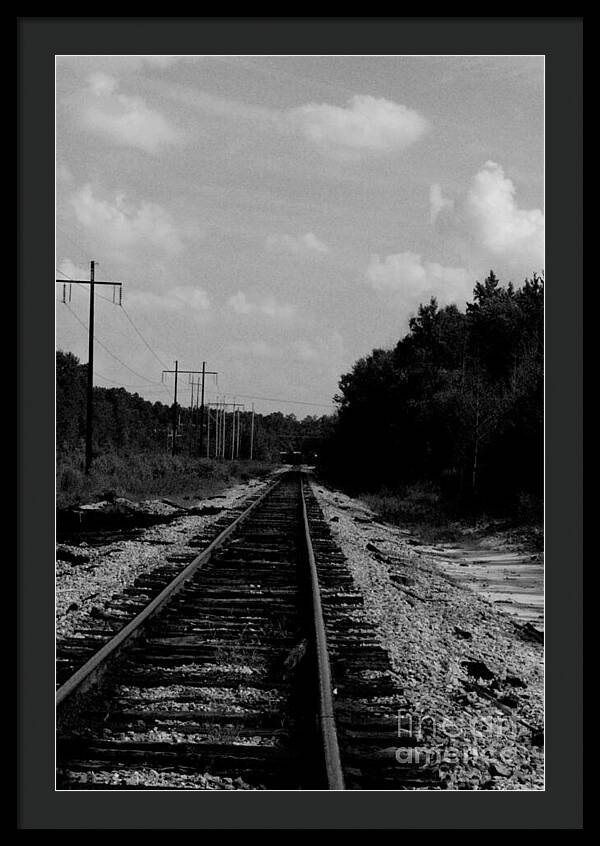 Lonely Railroad Tracks - Framed Print