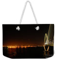 Night View of Cable-Stayed Bridge - Weekender Tote Bag