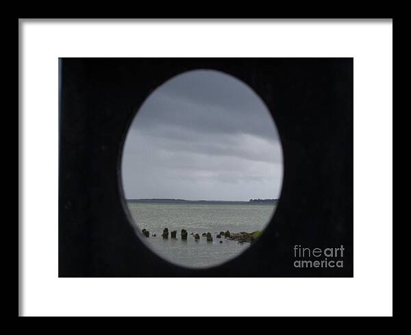 Ocean View Through Circular Frame - Framed Print