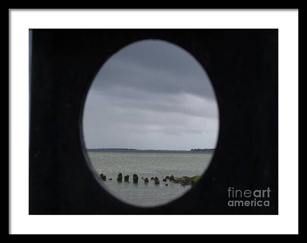 Ocean View Through Circular Frame - Framed Print