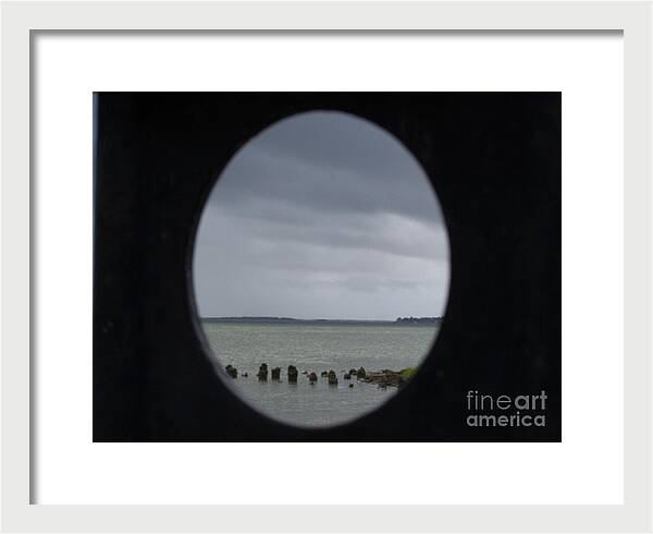 Ocean View Through Circular Frame - Framed Print