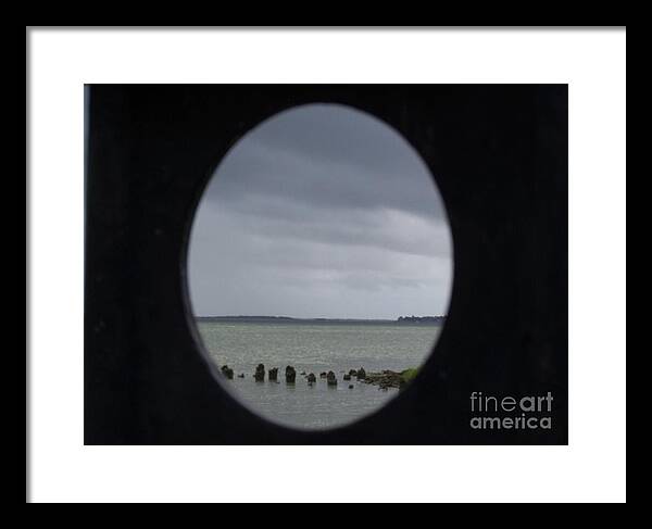 Ocean View Through Circular Frame - Framed Print