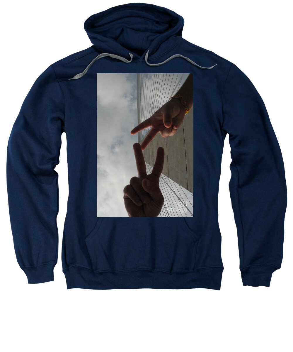 Peace Gesture Against Skyscraper - Sweatshirt