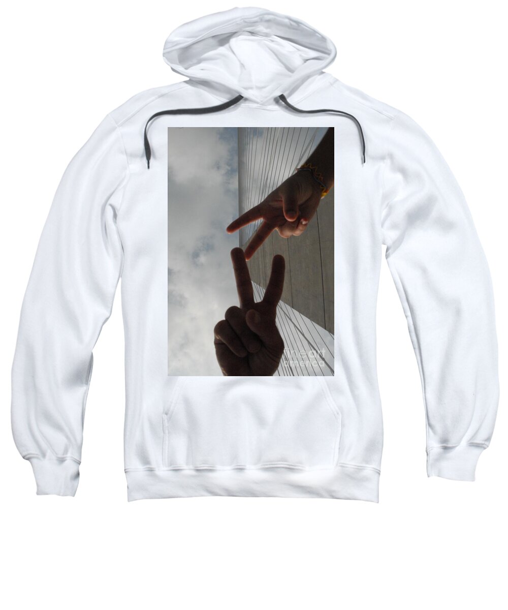 Peace Gesture Against Skyscraper - Sweatshirt