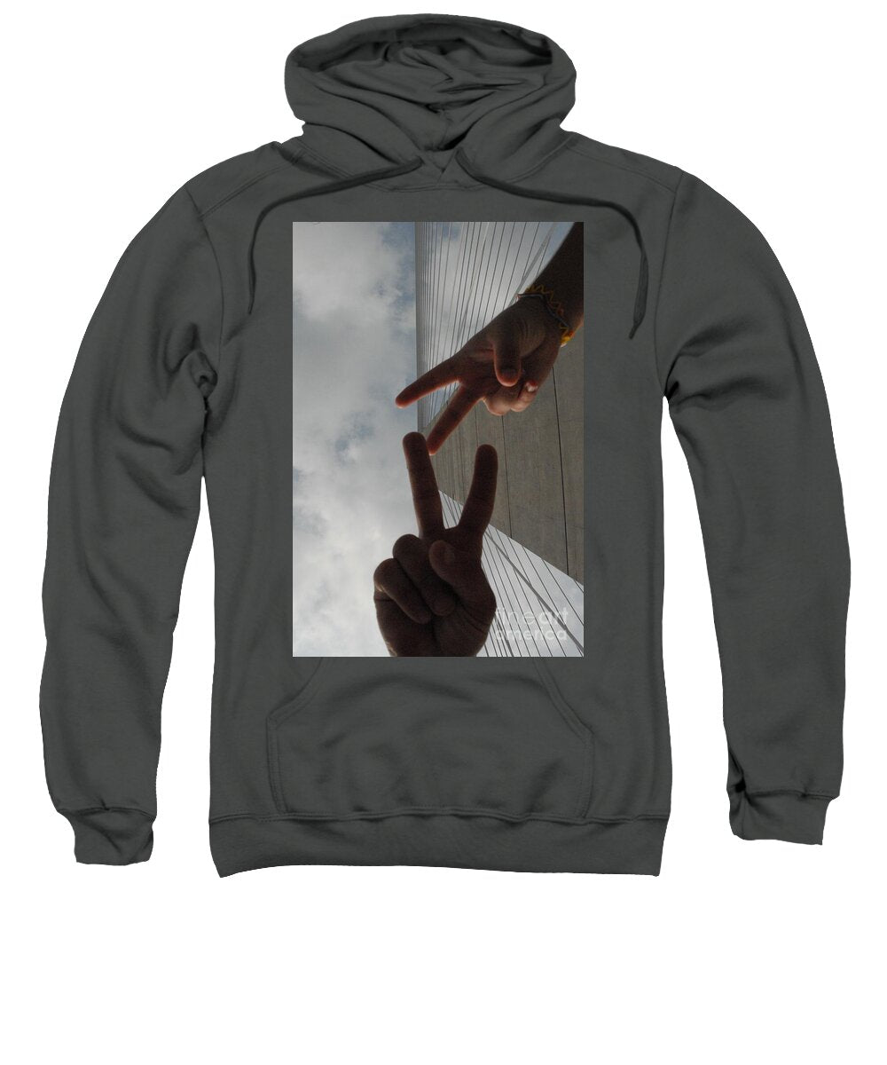 Peace Gesture Against Skyscraper - Sweatshirt