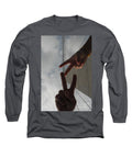 Peace Gesture Against Skyscraper - Long Sleeve T-Shirt