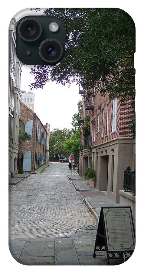 Quiet Cobblestone Street in City - Phone Case