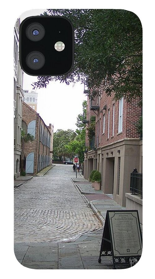 Quiet Cobblestone Street in City - Phone Case
