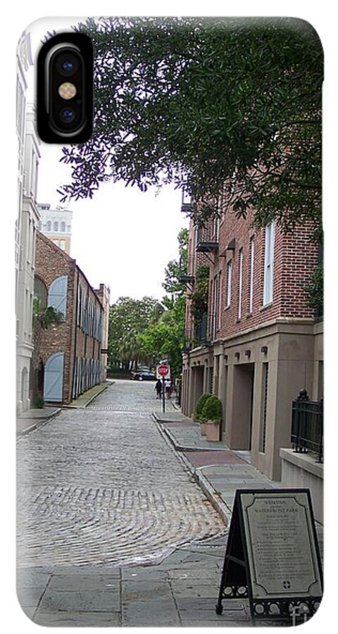 Quiet Cobblestone Street in City - Phone Case