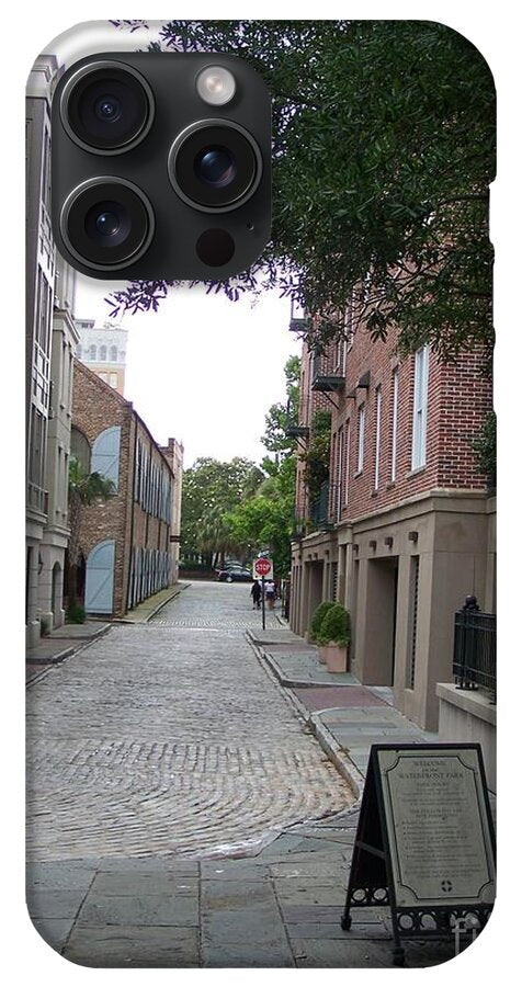 Quiet Cobblestone Street in City - Phone Case
