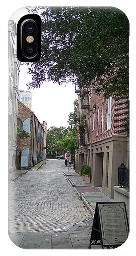 Quiet Cobblestone Street in City - Phone Case