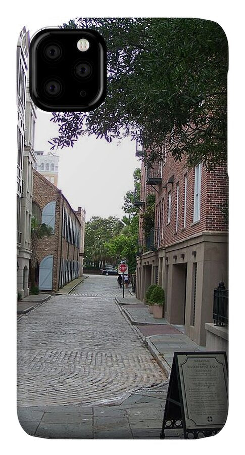 Quiet Cobblestone Street in City - Phone Case