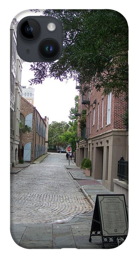 Quiet Cobblestone Street in City - Phone Case