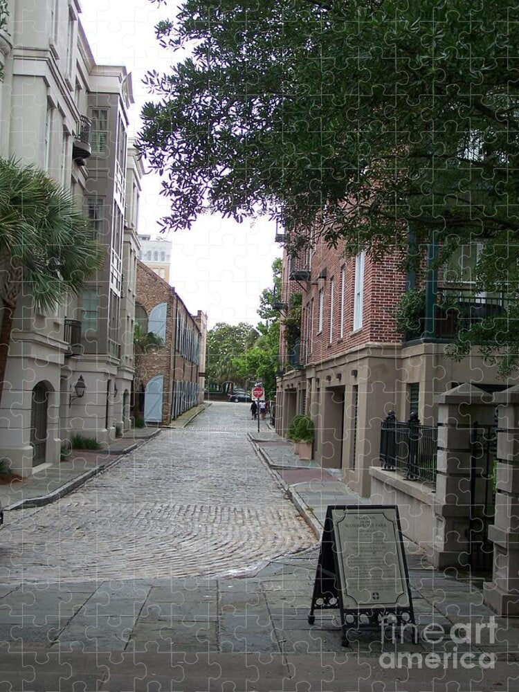 Quiet Cobblestone Street in City - Puzzle