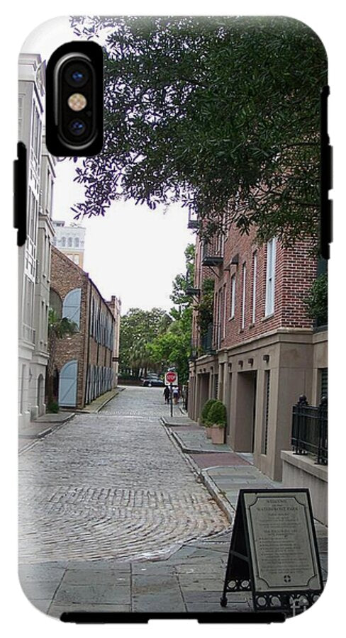 Quiet Cobblestone Street in City - Phone Case
