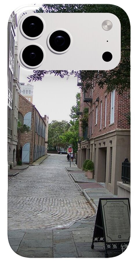 Quiet Cobblestone Street in City - Phone Case