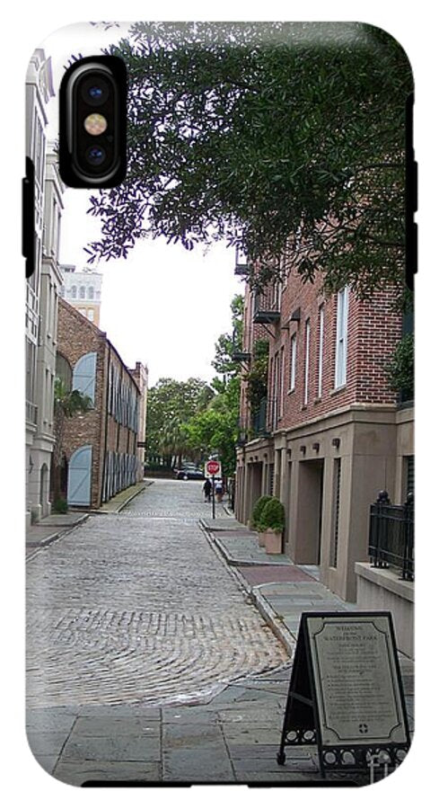 Quiet Cobblestone Street in City - Phone Case