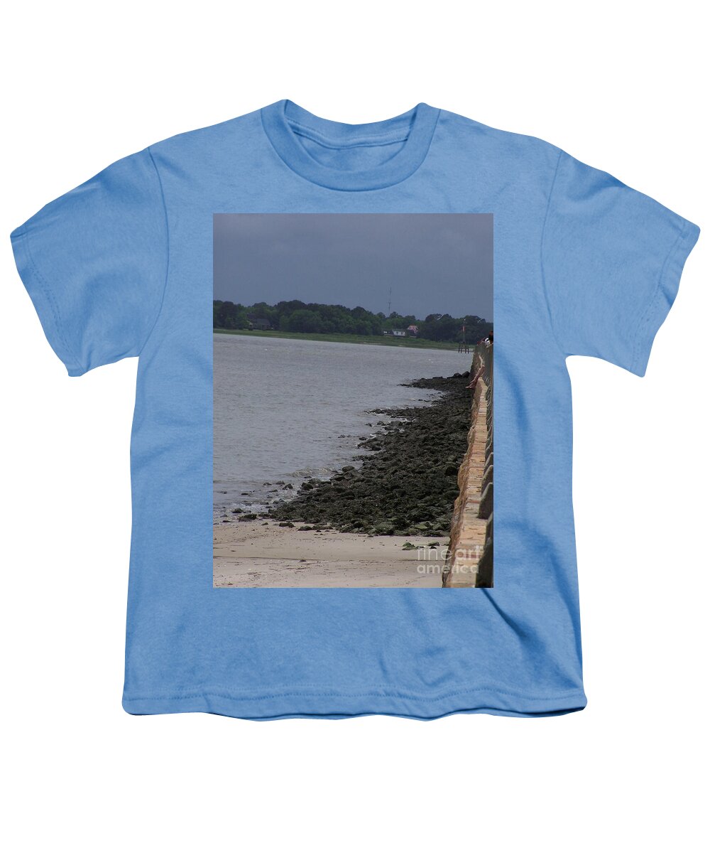 Rocky Shoreline with Overcast Sky - Youth T-Shirt