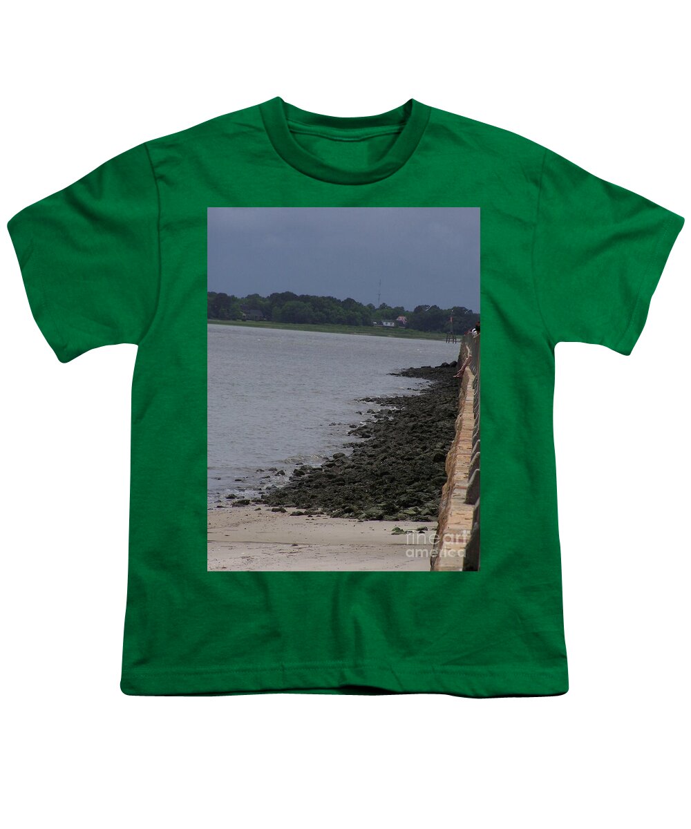 Rocky Shoreline with Overcast Sky - Youth T-Shirt