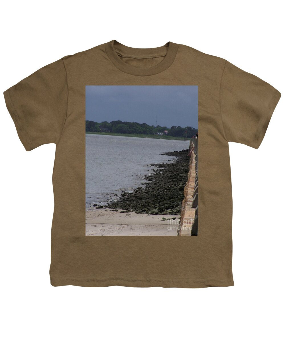 Rocky Shoreline with Overcast Sky - Youth T-Shirt