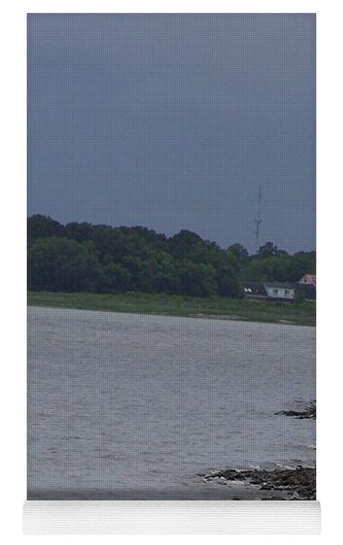 Rocky Shoreline with Overcast Sky - Yoga Mat