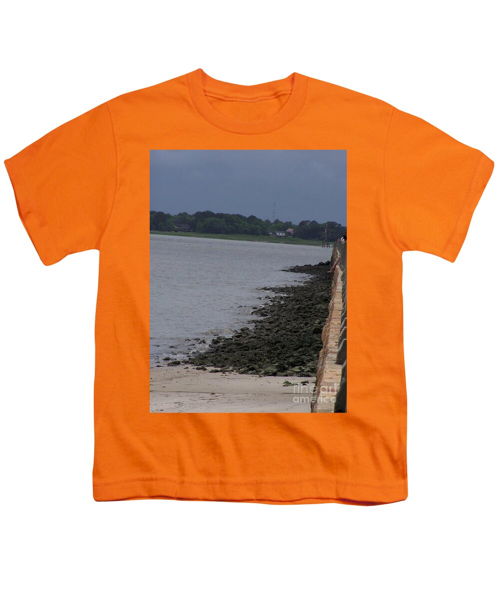 Rocky Shoreline with Overcast Sky - Youth T-Shirt