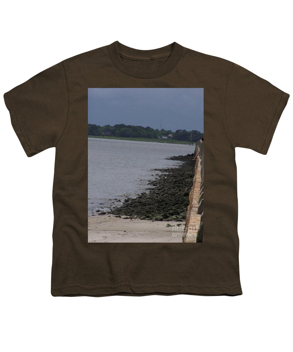 Rocky Shoreline with Overcast Sky - Youth T-Shirt
