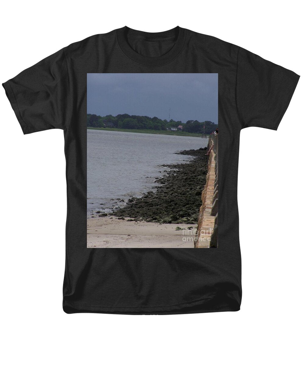Rocky Shoreline with Overcast Sky - Men's T-Shirt  (Regular Fit)