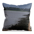 Rocky Shoreline with Overcast Sky - Throw Pillow