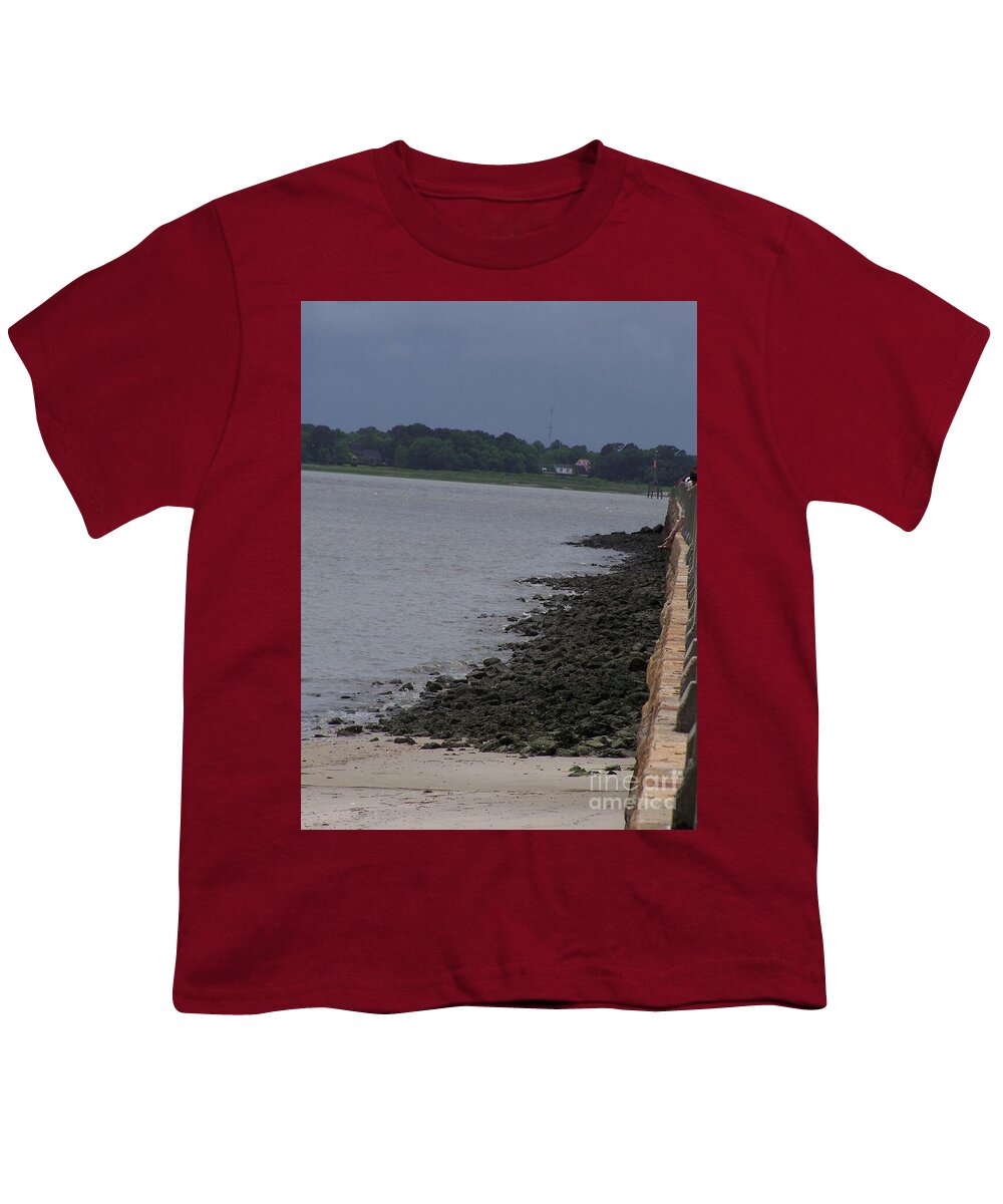 Rocky Shoreline with Overcast Sky - Youth T-Shirt