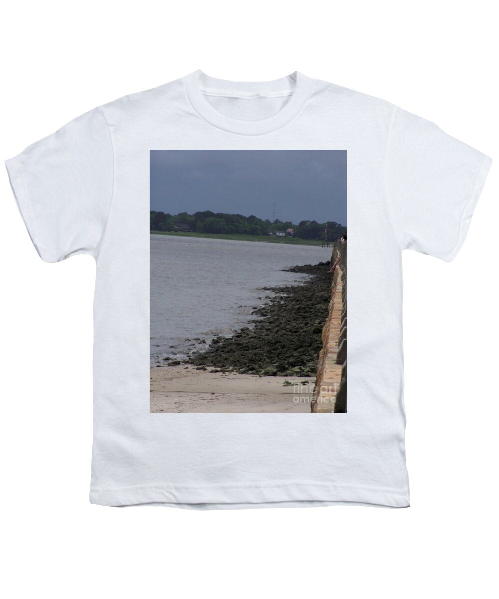 Rocky Shoreline with Overcast Sky - Youth T-Shirt