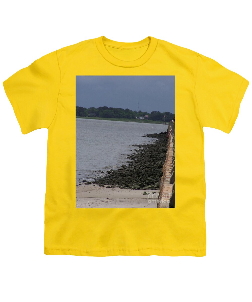 Rocky Shoreline with Overcast Sky - Youth T-Shirt