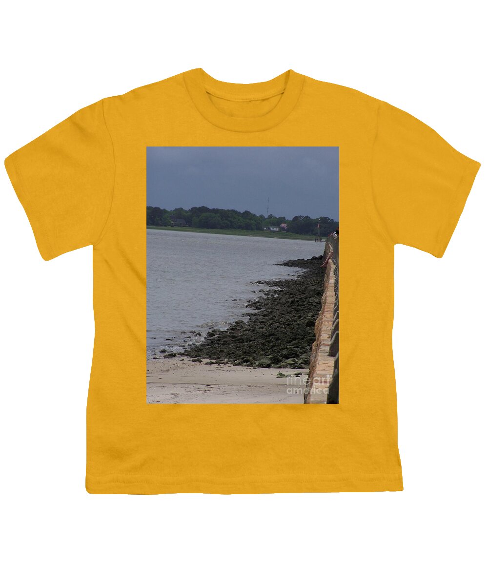 Rocky Shoreline with Overcast Sky - Youth T-Shirt